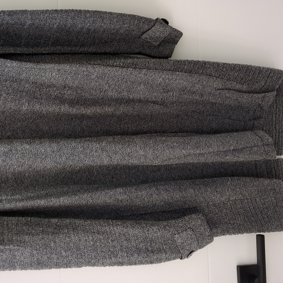Nic+Zoe Long Line Cotton Blend Minimalist gray open front cardigan Office Career - Picture 8 of 8